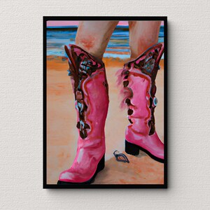 Coastal Cowgirl Boots Print, Cowgirl Boots Digital Art, Cowgirl Poster, Boot Print Poster, Cowgirl Vibe Art, Coastal Cowgirl Digital Art