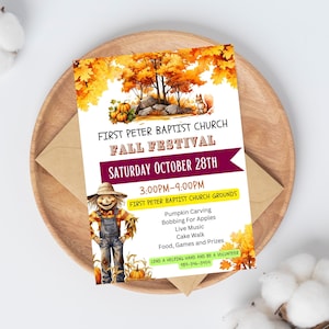 Fall Festival Flyer, Fall Festival Invitation, Fall Invitation, Fall Fest Flyer, Church Flyer, Autumn Harvest, Autumn Festival,