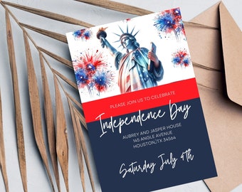 Independence Day Invitation, 4th of July Invitation, Digital 4th of July Evite, July 4th Bbq Invitation Printable Backyard Celebration