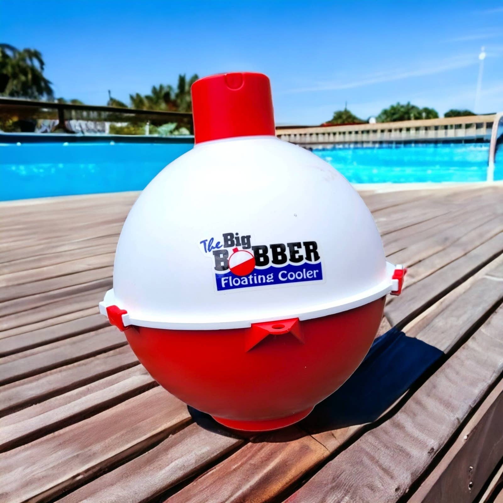 The Big Bobber Floating Cooler, White/Red