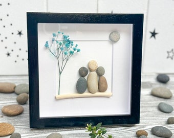 Personalised Mothers Day Gift, Birthday Gift For Mom, Family Pebble Art, Gift From Daughter, Mother’s Day Gift, Unique Pebble Gift For Mom