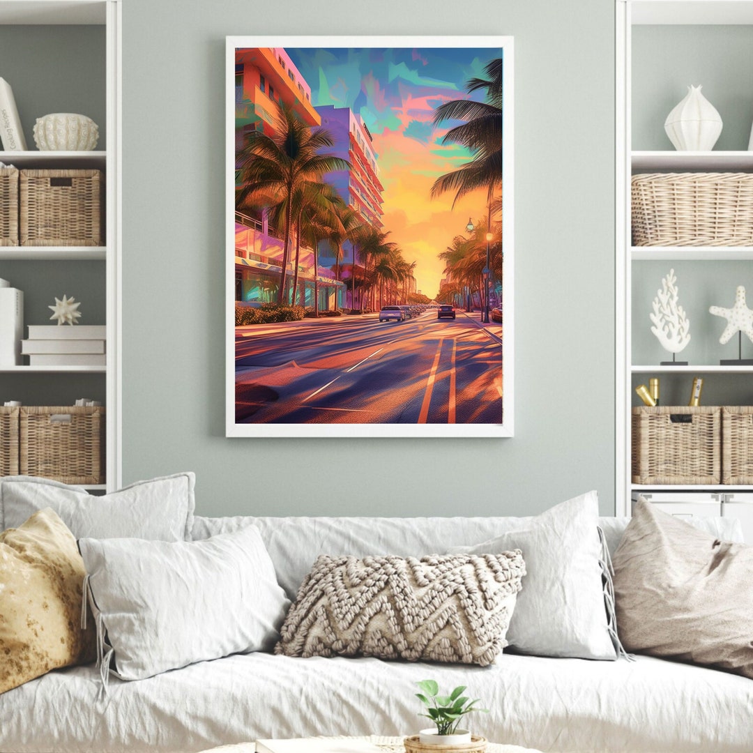 Miami Beach Print, Miami Wall Art, Miami Beach Wall Art, Florida State