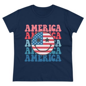 Camiseta de algodón de peso medio para mujer