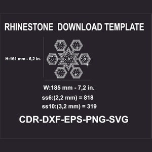 Schneeflocke Strass Tamplate SVG Datei Sofort Download, Schneeflocke Strass Muster, SVG Muster, Schneeflocke Design, Schneeflocke Strass