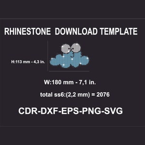 Funny Cloud Rhinestone Tamplate SVG File Instant Download, Funny Cloud Rhinestone Pattern, SVG Pattern, Funny Cloud Design, Funny Cloud
