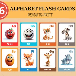 ABC-flashkaarten, educatieve kaarten, alfabet-flashcards, leer ABC's, kinderalfabet, A-Z-kaarten, DIGITALE DOWNLOAD