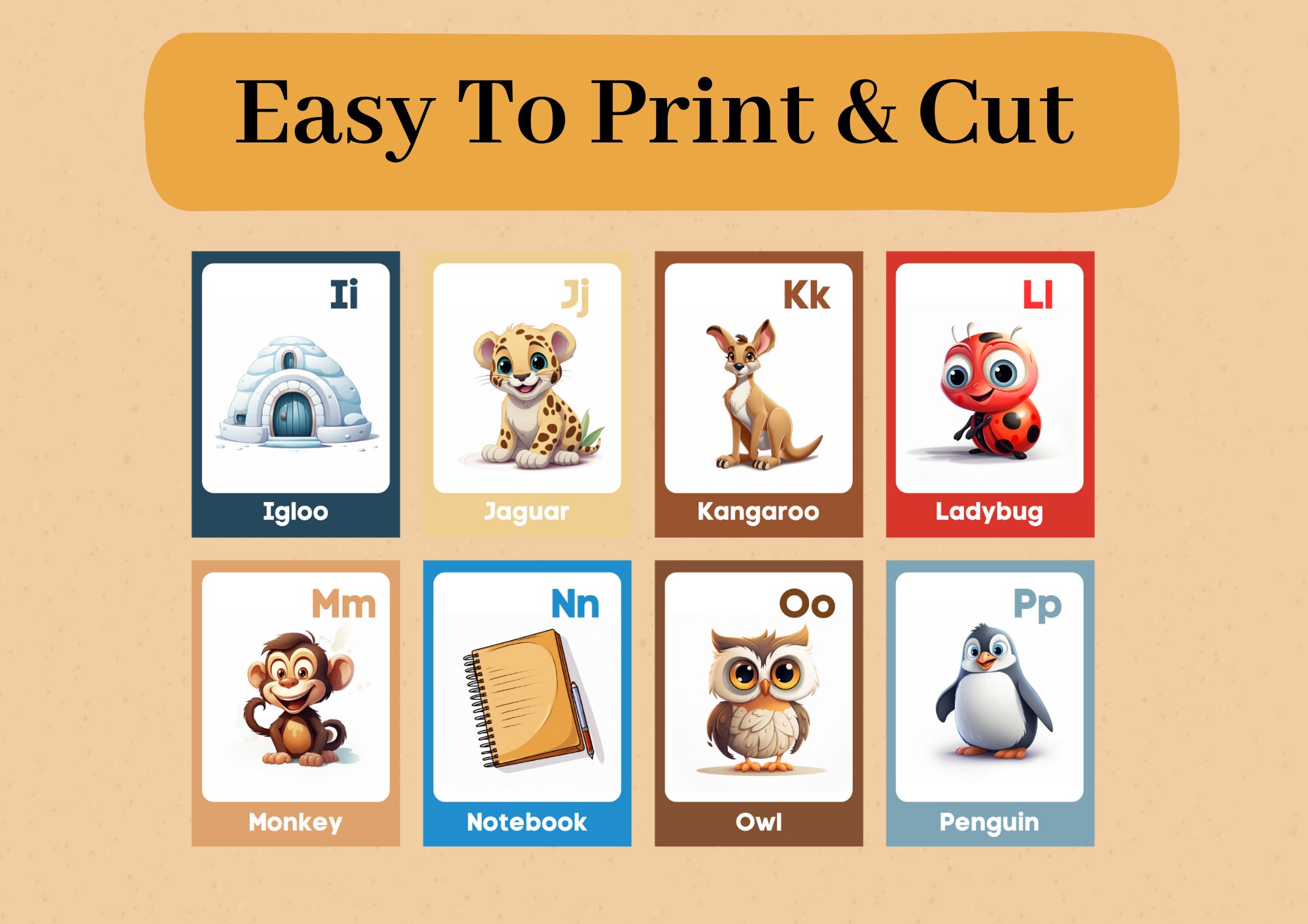 ABC Flash Cards, Educational Cards, Alphabet Flashcards, Learn Abcs ...
