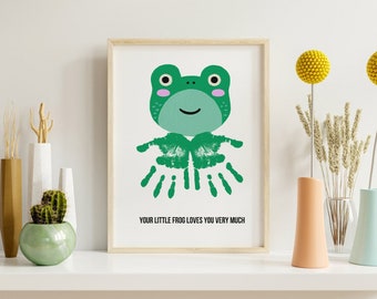 Handprint  Frog Craft for Toddlers, Preschool, Kids, Spring Preschool Craft, Spring Activity, Printable Mother's Day Handprint Keepsake