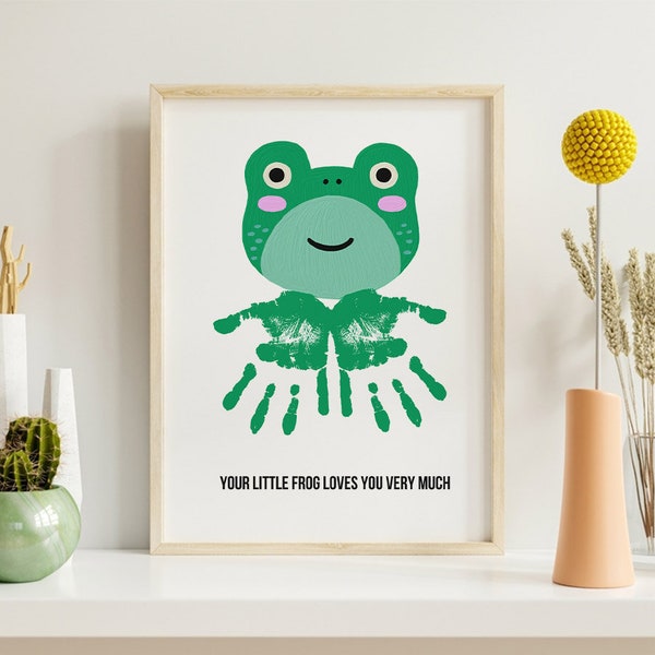 Handprint  Frog Craft for Toddlers, Preschool, Kids, Spring Preschool Craft, Spring Activity, Printable Mother's Day Handprint Keepsake