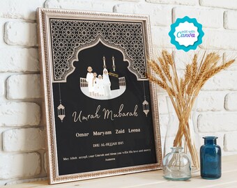 Regalos personalizados de Umrah Mubarak, Hajj Mubarak, Regalo de Umrah, Regalos islámicos, Regalo personalizado para Umrah, Póster islámico, Descarga instantánea