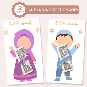 Eid-geldhouder voor meisjes en jongens, Eid-geldkaarten, Eid-geldenveloppen, Eid Mubarak-kaart, cadeaukaarthouder, Eidi Mubarak-feestgunsten