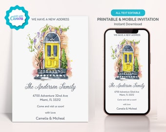 Moving Announcement Digital Download Template, Printable or Electronic Version Moving Announcement, New Home Announcement Card