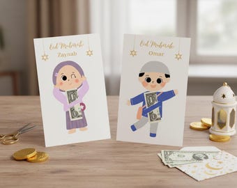 Editable Eid Money Holder for Girls and Boys, Eid Money Cards Envelopes, Eid Mubarak Card, Gift Card Holder, Eidi money card Turkish English
