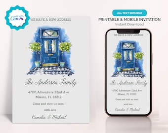 Moving Announcement Digital Editable Template, New Address Announcement Text Phone Invitation, We Moved Postcard, New Home Text Card