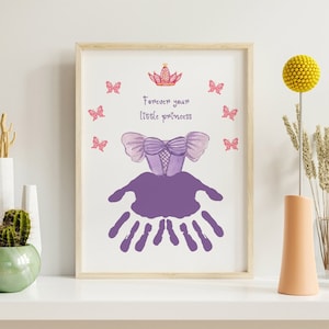 Vatertag immer kleine Prinzessin Handabdruck, Handabdruck Geburtstagsgeschenk für Papa, erster Vatertag Andenken Geschenk, Vorschulaktivität