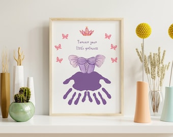 Father’s Day  Always Little Princess Handprint, Handprint Birthday Gift for Dad, First Father’s Day Keepsake Gift, Preschool Activity