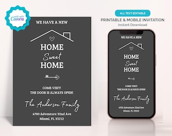 Moving Announcement Digital, We've Moved Card, Address Change Card, Personalized New Home Announcement, Simple Moving Invitation Template