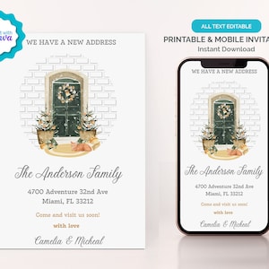 Moving Announcement Digital Download Template, Change of Address, New Address, New Home Text Card, Modern We&#39;ve Moved Card, Instant Download