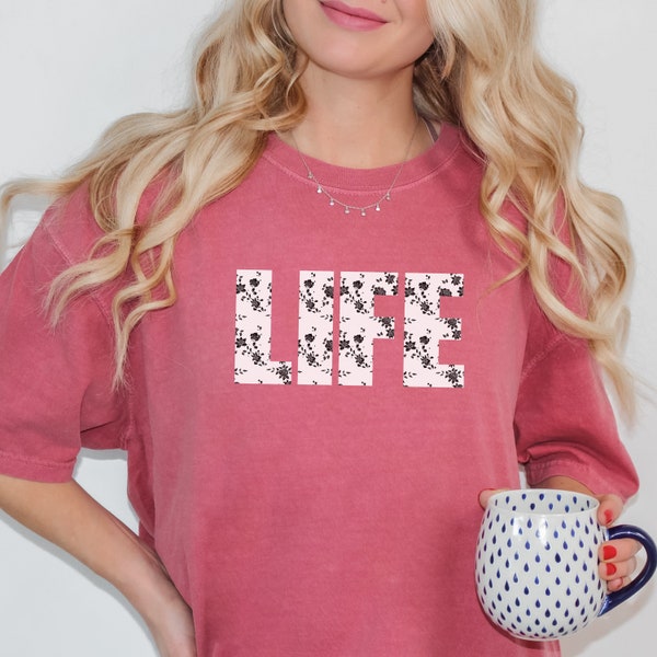 Life Pro-Life Christian Conservative Floral Women's Overturning of Roe Anniversary Comfort Colors Garment-Dyed T-shirt