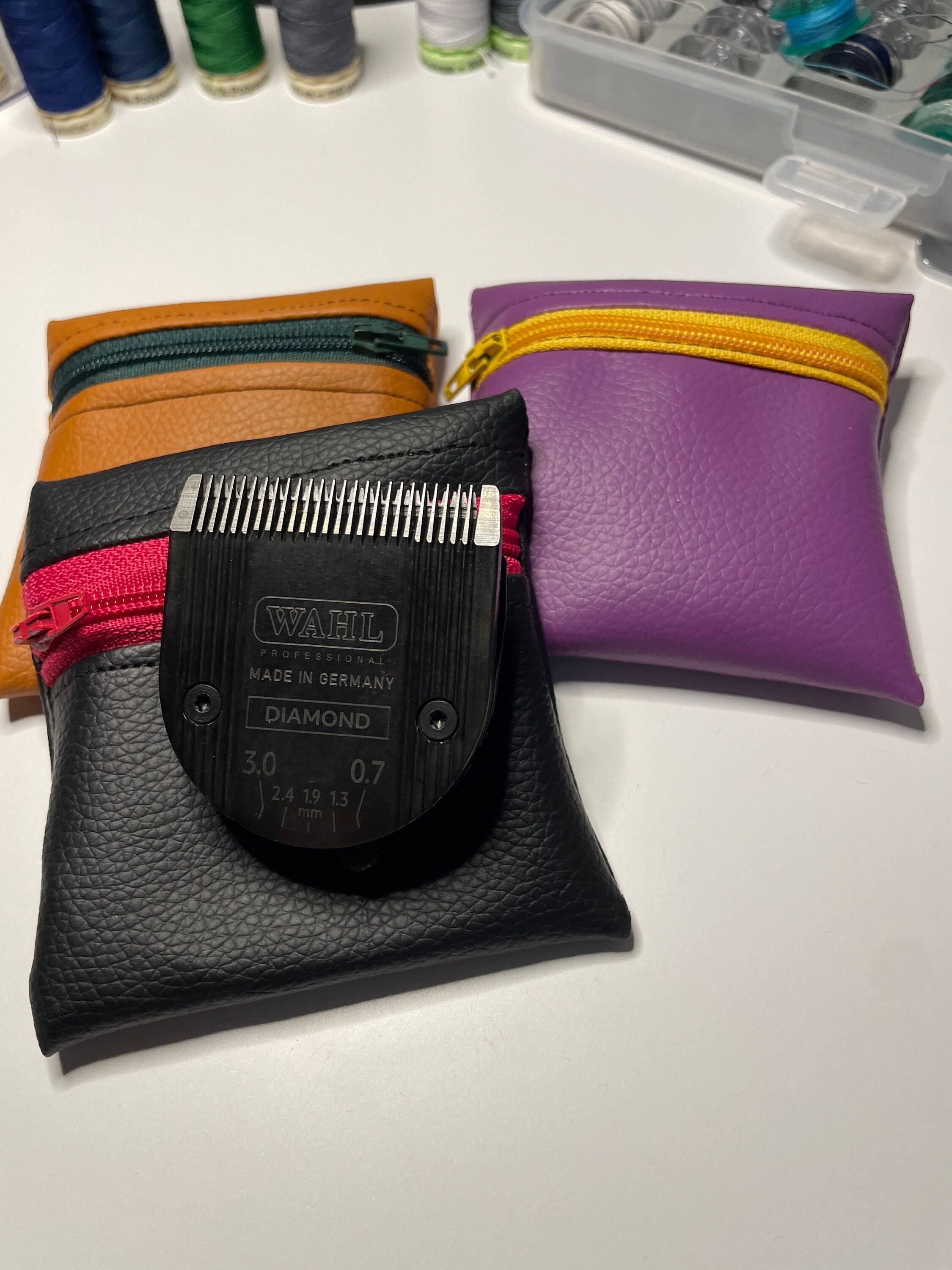 Dog Show Grooming Clipper Blade Pouch, Faux Leather Pouch, AKC Grooming Kit, Terrier Grooming