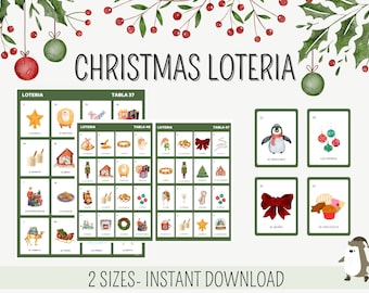 Loteria di Natale/ Loteria di Natale stampabile/ Loteria/ Loteria di Natale spagnola / Loteria De Navidad/ Natale/Navidad/2 TAGLIE