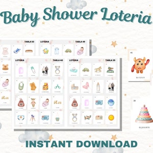 Baby Shower LOTERIA/ Printable Baby Shower Loteria/ Loteria/ Spanish Baby Shower Loteria / Baby Shower Games/ Baby Shower