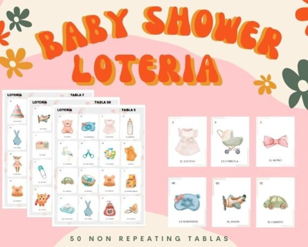Printable Baby Shower Loteria / Baby Shower Game / Spanish - Etsy