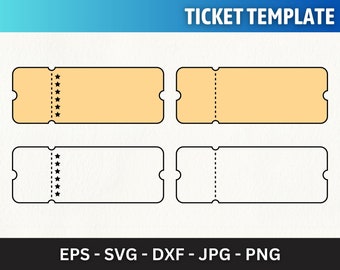 Ticket Svg, Ticket Template Svg, Custom Ticket Border, Movie Ticket Svg, Cinema Ticket Svg, Ticket Clipart, Cut File for Cricut, Ticket Png