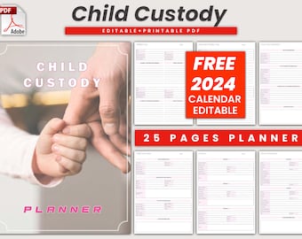 Child Custody Binder, Custody Planner Printable, child support track, Custody Plan, Child Support, Child custody journal, Custody agreement