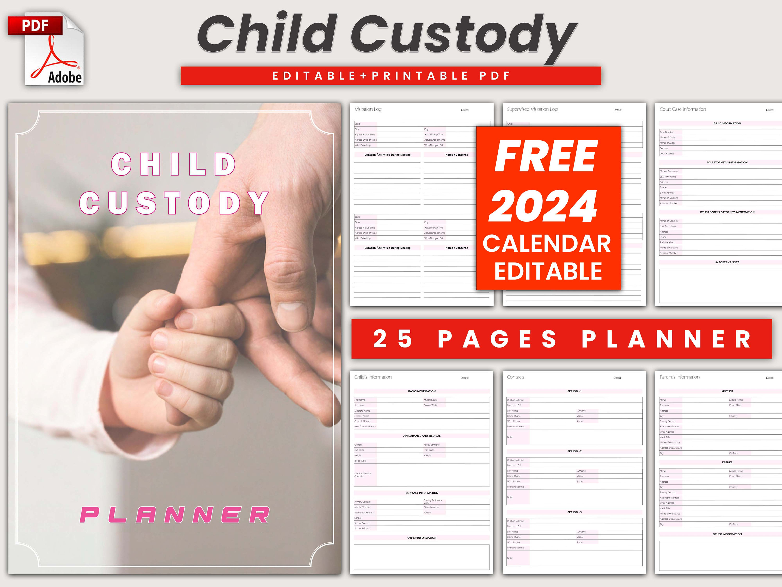Child Custody Binder, Custody Planner Printable, Child Support Track ...