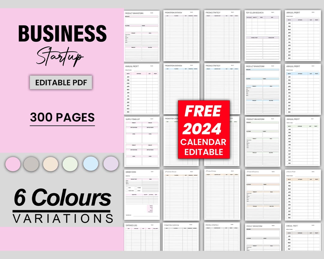 Printable and Editable Business Startup, Business Startup Checklist ...