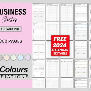 Printable and Editable Business Startup, Business Startup Checklist, Business Checklist, Startup Checklist, Finance Planner, Business Plan