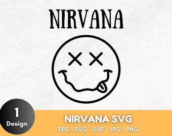 Nirvana Svg Png, Digital File, SVG, Nirvana PNG, JPG, Eps, Dfx, Cricut, Silhouette