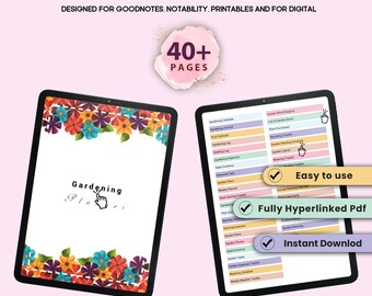 Digital Garden Planner with Hyperlinks for Goodnotes, garden planner, gardening schedule, garden planning template, vegetable garden planner