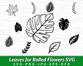 Leaves for Rolled Flowers SVG, Leaves SVG, Paper Flower Leaves SVG, Leaf Svg, Leaves svg bundle, Paper leaves svg for Cricut and Silhouette