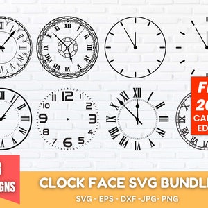 CLOCK FACE SVG Bundle, Clock face clipart, Clock face svg for Cricut, Clock  face svg cut files, clock face silhouette