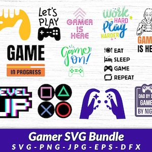 Gamer SVG Bundle, Gaming Illustrations, Video Game Characters, Gamer Icons, Gaming Clipart, Console Graphics, Gamer Lifestyle, Gamer Gear