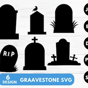 Lapide del cimitero, clipart SVG della lapide, modello della lapide, file di taglio del cimitero, bundle SVG della lapide, design della maglietta di Halloween