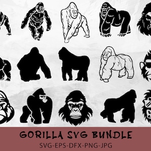 Gorilla SVG Bundle, Gorilla head svg, Gorilla dxf, Gorilla png, Gorilla eps, Gorilla vector, Gorilla cut file, Gorilla clipart, Angry Monkey