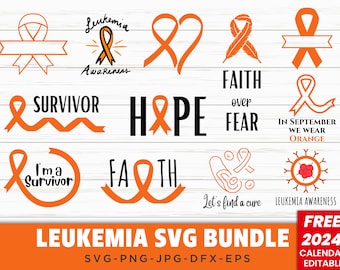 Leukemia Awareness Ribbon SVG Bundle (Digital Download)