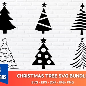 Bundle Svg de sapin de Noël, Svg Noël, arbre de Noël Svg, Clipart Noël, sapin de Noël Png, contour de sapin de Noël, Noël Png