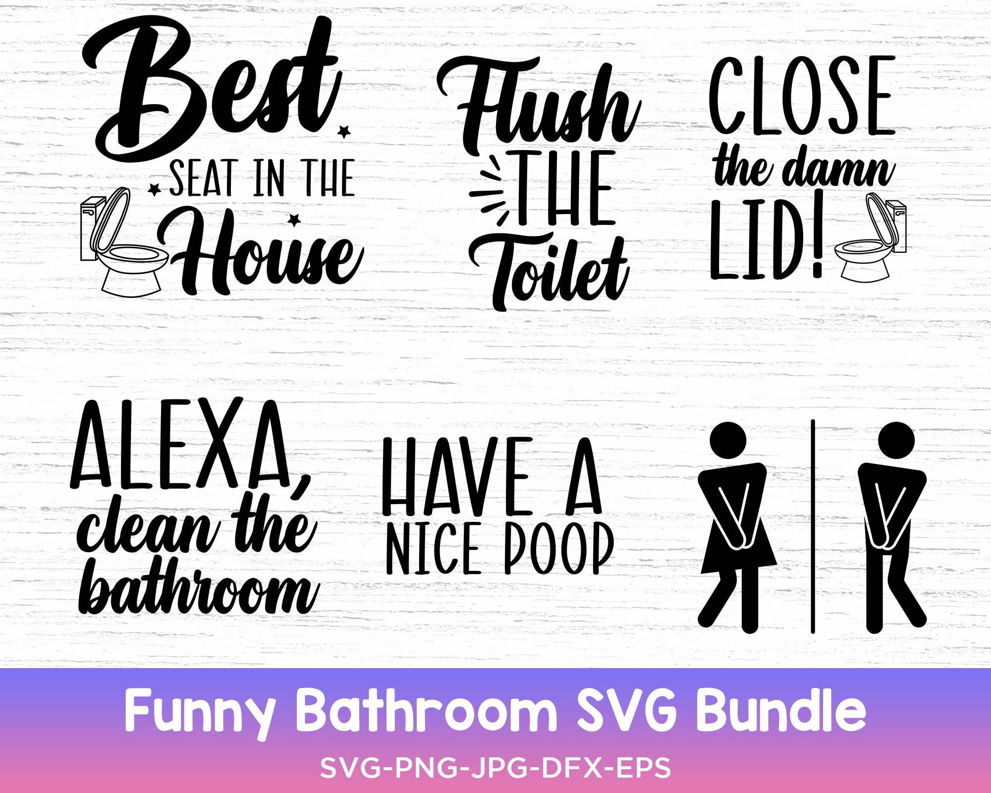 Bathroom SVG Bundle, Funny Bathroom SVG, Bathroom Signs, Svgs, Restroom ...