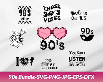 90s svg bundle, I love the 90s Svg, PNG ,1990 design, 90's svg, 90's idea, 90s t shirt designs svg, 90s png bundle, Nineties svg bundle