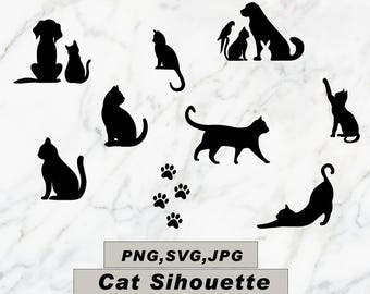 Cat Svg, Cat Silhouette, Cat SVG, Cat Head Svg, Cat Face Svg, Cat Cut Files, Cat Design, Kitten Svg, Cat Vector, Kitty Svg, Pet Silhouette