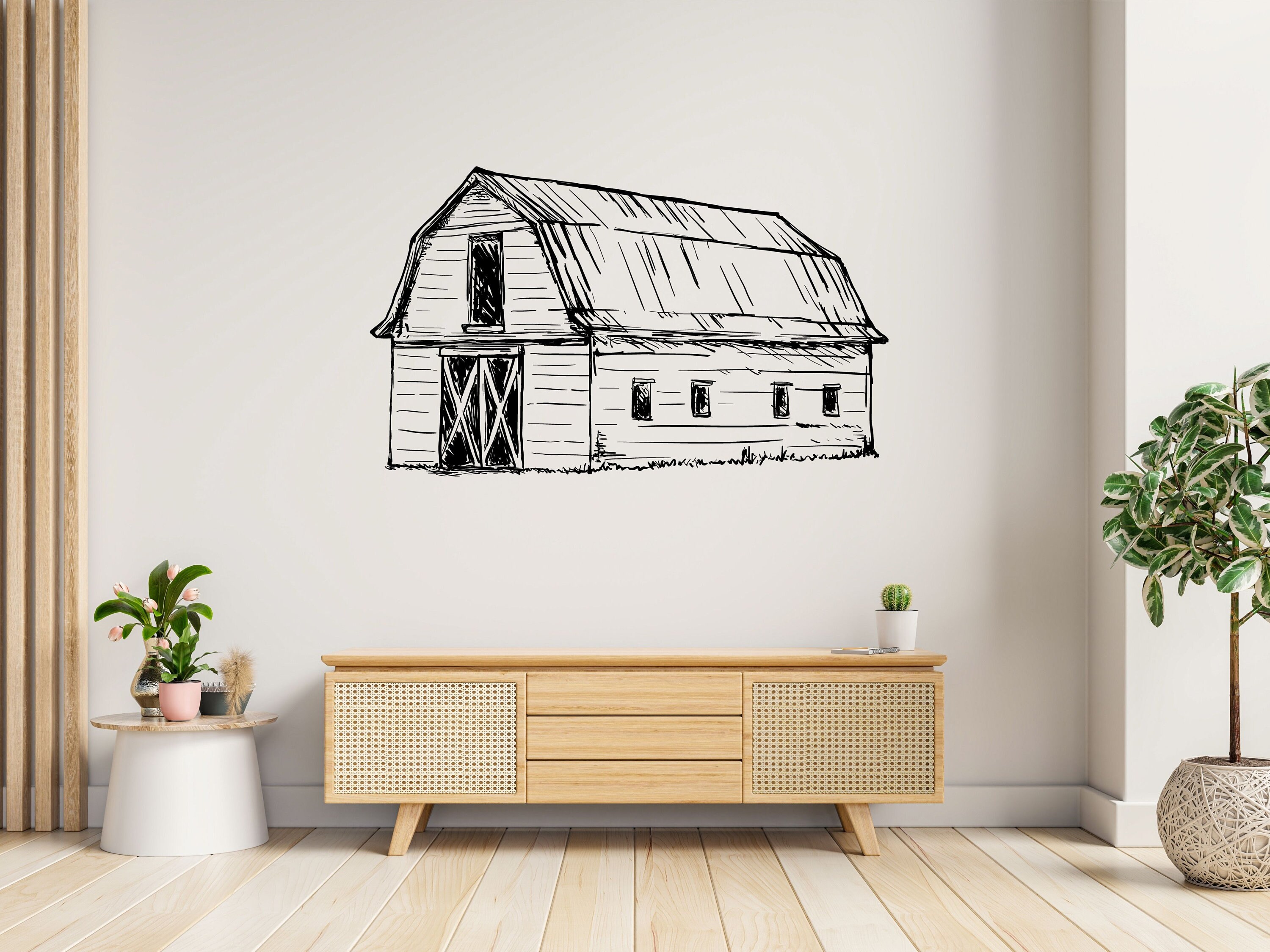 Bauernhof-Fotohintergrund 2,1x1,5 M | Aquarell-Design Mit Scheune, Tieren & Heuhaufen Für Geburtstagsfeiern