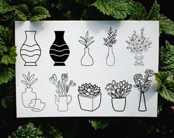 Flower Vase Svg Bundle, Flower Vase Svg, Flower Bouquet Svg, Vase Svg, Flower Vase, Vase Cut File, Vase Clipart, Flower Vase Svg File