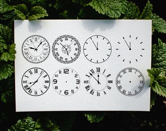 10 Clock Face SVG Bundle, Clock Svg, Clock face clipart Bundle cut files, Clock Numbers Svg, Roman numeral clock, Clock face template, Clock