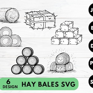 Hay Bales SVG Bundle, Round Bales Svg, Wheat Bale Svg, Bale of Hay Svg ...