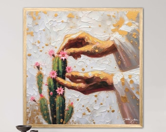 The Patient Gardener - Jesus Christ Artwork, Paintings of The Messiah Mercy Through Pain Grief Hardships Trials and Beauty Through Ashes Art