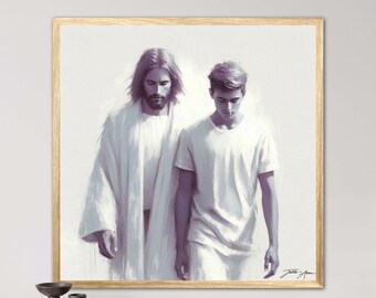 My Brother - New Jesus Christ Minimalist Art and Best Christian Artwork Gifts for Family and Friends Wall Digital Artistic Present for Him